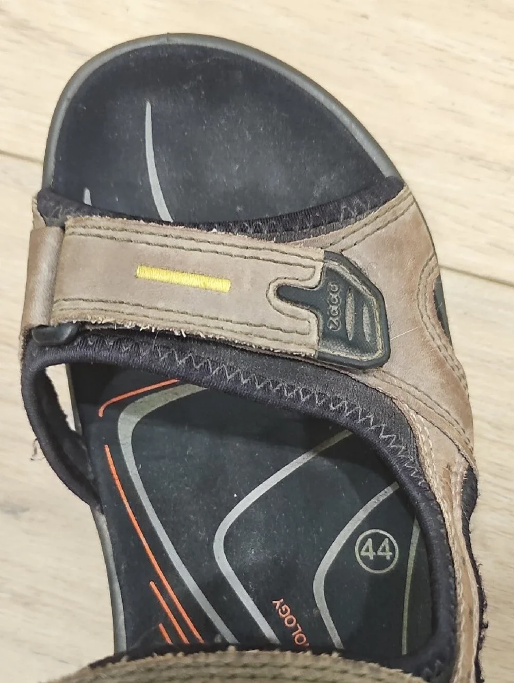 Ecco Men's Brown and Black Leather Outdoor Sandals Size 44 (10-10.5)
